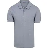 Gant pour homme. 2014102 Polo bleu bicolore (M), Casuel, Coton, Manche courte