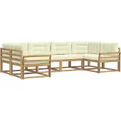 vidaXL Ensemble de salon de jardin 6 pièces, blanc et crème