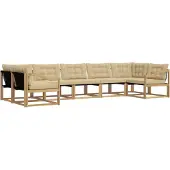 vidaXL Ensemble de salon de jardin 7 pièces, blanc et beige