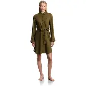 Emporio Armani pour femme. EW000817_AF20252 Robe de plage verte (M), Casuel, Viscose, Manche longue