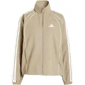 Adidas Iconic Woven 3 Stripes Tracksuit Jacket Beige S Femme