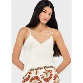Gisela Palm Details Sleeveless T-shirt Blanc L Femme