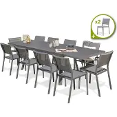 DCB Groupe Ensemble repas de jardin 12 places en aluminium