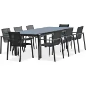 DCB Groupe Ensemble repas de jardin 8 places en aluminium