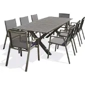 DCB Groupe Ensemble repas de jardin 8 places en aluminium