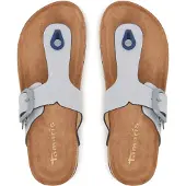 Tamaris Mules à orteils séparés pour femme, semelle plate, vegan, modèle 1-27400-46, pointure : 37 EU, couleur : bleu