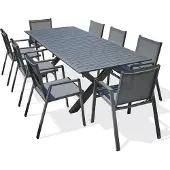 DCB Groupe Ensemble repas de jardin 8 places en aluminium