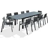 DCB Groupe Ensemble repas de jardin 10 places en aluminium
