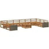 vidaXL Ensemble de canapés 11 pièces en bois massif d'acacia