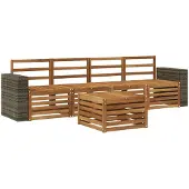 vidaXL Ensemble de salon de jardin 5 pièces en bois d'acacia massif, finition naturelle