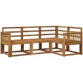 vidaXL Ensemble de salon de jardin 4 pièces en bois d'acacia massif, finition naturelle