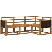 vidaXL Ensemble de salon de jardin 4 pièces en bois d'acacia massif, finition naturelle