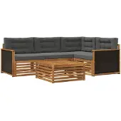 vidaXL Ensemble de canapés d'extérieur , 5 pièces, en polyester, couleurs : naturel et anthracite