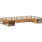vidaXL Ensemble de canapés 10 pièces en bois massif d'acacia