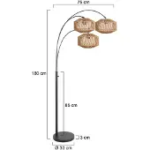 Steinhauer Lampe de pied Sparkled Light avec des cagoules en rotin