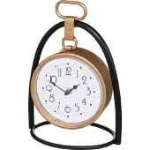 Atmosphera créateur d'intérieur horloge de table métal or noir 27,5 cm x 21 cm x 11 cm
