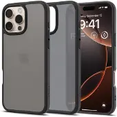 Spigen Ultra Hybrid iPhone 16 Pro frost black ACS08124 (Apple iPhone 16 Pro), Coque pour téléphone portable, Transparent, Noir