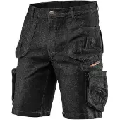 GRUPA TOPEX Short de travail en jean noir, taille S