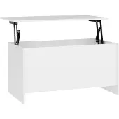 Syfax Table basse Blanc 102x55,5x52,5 cm Bois d'ingénierie
