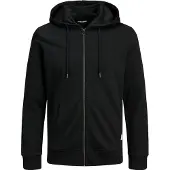 Jack & Jones Basic Plus Size Full Zip Sweatshirt Noir 5XL Homme