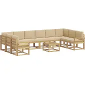 vidaXL Ensemble de salon de jardin 11 pièces, blanc et beige