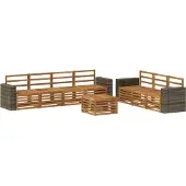 vidaXL Ensemble de canapés , 8 pièces, en bois d'acacia massif naturel