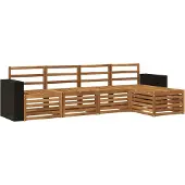 vidaXL Ensemble de 5 meubles de jardin en bois, style naturel