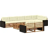 vidaXL Ensemble de canapés d'extérieur avec coussins, 9 pièces