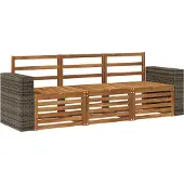 vidaXL Ensemble de canapés 3 pièces en bois massif d'acacia