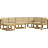 vidaXL Ensemble de salon de jardin 8 pièces, blanc et beige