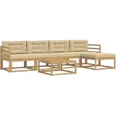vidaXL Ensemble de canapés d'extérieur , 6 pièces, blanc et beige, en polyester