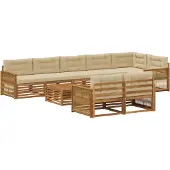 vidaXL Ensemble de canapés d'extérieur avec coussins, 9 pièces