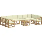 vidaXL Ensemble de salon de jardin 11 pièces, blanc et crème