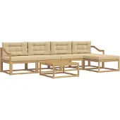 vidaXL Ensemble de canapés d'extérieur , 6 pièces, blanc et beige, en polyester
