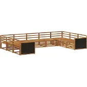 vidaXL Ensemble de salon de jardin 9 pièces en bois d'acacia massif, finition naturelle