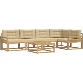 vidaXL Ensemble de canapés d'extérieur , 6 pièces, blanc et beige, en polyester