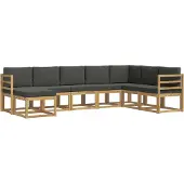 vidaXL Ensemble de salon de jardin 8 pièces, blanc et anthracite