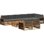vidaXL Ensemble de salon de jardin , 9 pièces.
