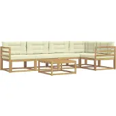 vidaXL Ensemble de canapés d'extérieur , 6 pièces, blanc et crème, en polyester