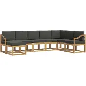 vidaXL Ensemble de salon de jardin 8 pièces, blanc et anthracite