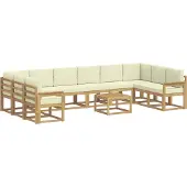 vidaXL Ensemble de salon de jardin 11 pièces, blanc et crème