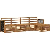 vidaXL Ensemble de 5 meubles de jardin en bois, style naturel