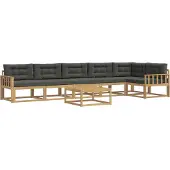 vidaXL Ensemble de salon de jardin , 7 pièces, blanc et anthracite, en polyester