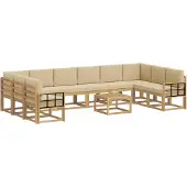 vidaXL Ensemble de salon de jardin 11 pièces, blanc et beige
