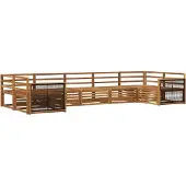 vidaXL Ensemble de salon de jardin 7 pièces en bois d'acacia massif, finition naturelle