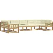 vidaXL Ensemble de salon de jardin 7 pièces, blanc et crème