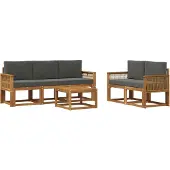 vidaXL Ensemble de canapés d'extérieur , 6 pièces, en polyester, couleurs : naturel et anthracite
