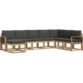 vidaXL Ensemble de salon de jardin 8 pièces, blanc et anthracite