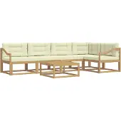 vidaXL Ensemble de canapés d'extérieur , 6 pièces, blanc et crème, en polyester
