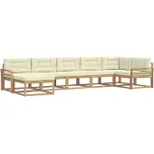 vidaXL Ensemble de salon de jardin 7 pièces, blanc et crème
